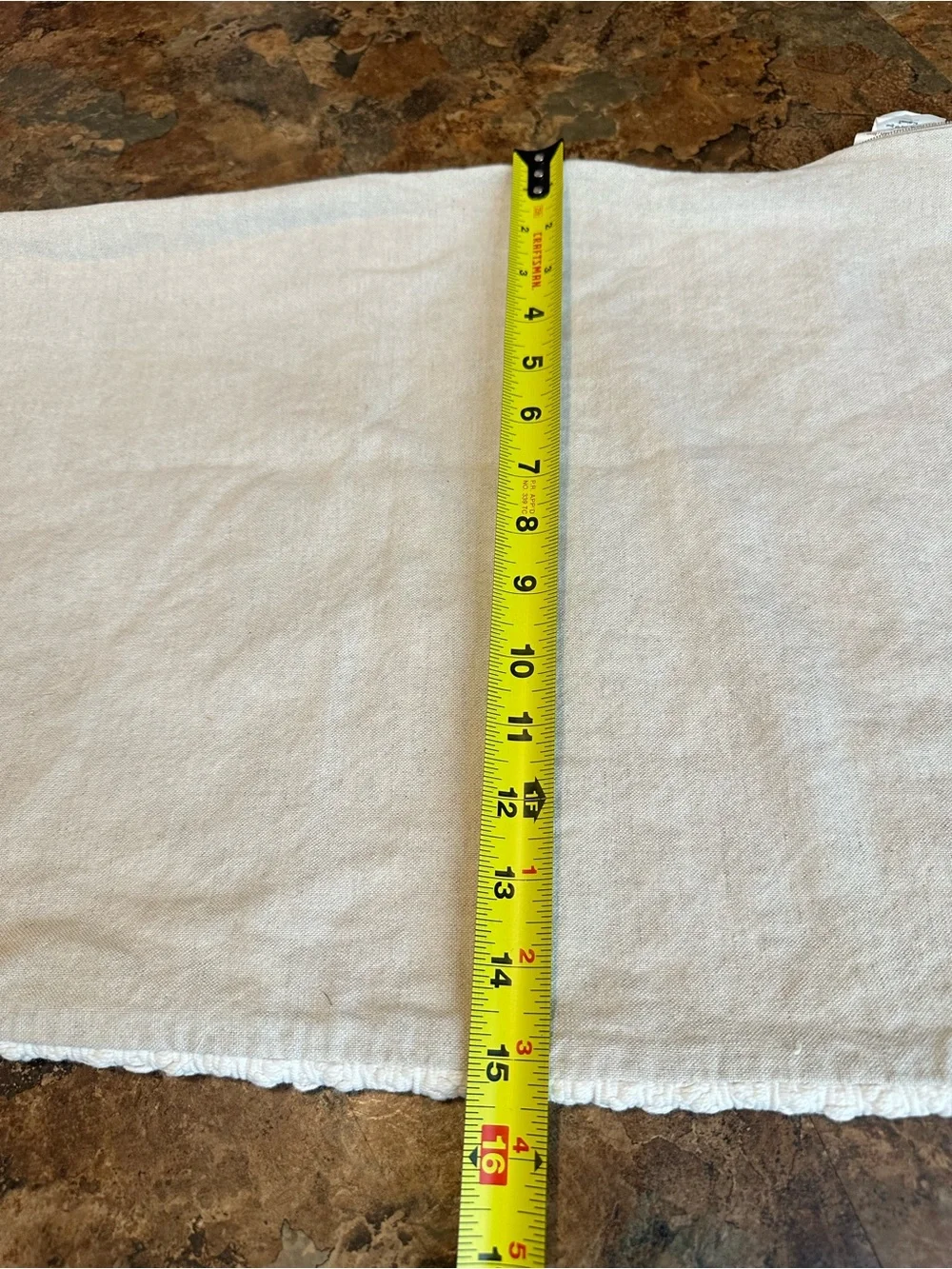 Pottery Barn Cream Sham Cotton Linen Pillow Cover Textured 24” x 15”